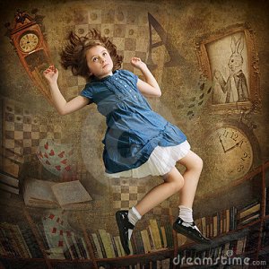 stock image of Alice falling down the rabbit hole  Dreamstime