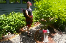 Our "Gilda Fairy" maintains the fairy garden where members can send notes to those who have passed.